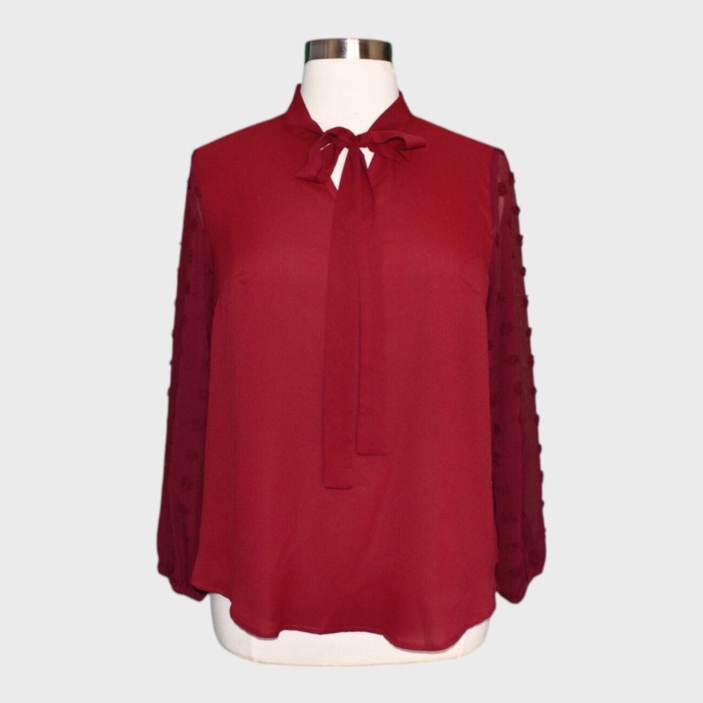 Shein‎ Curve Elegant Burgundy Women's Blouse